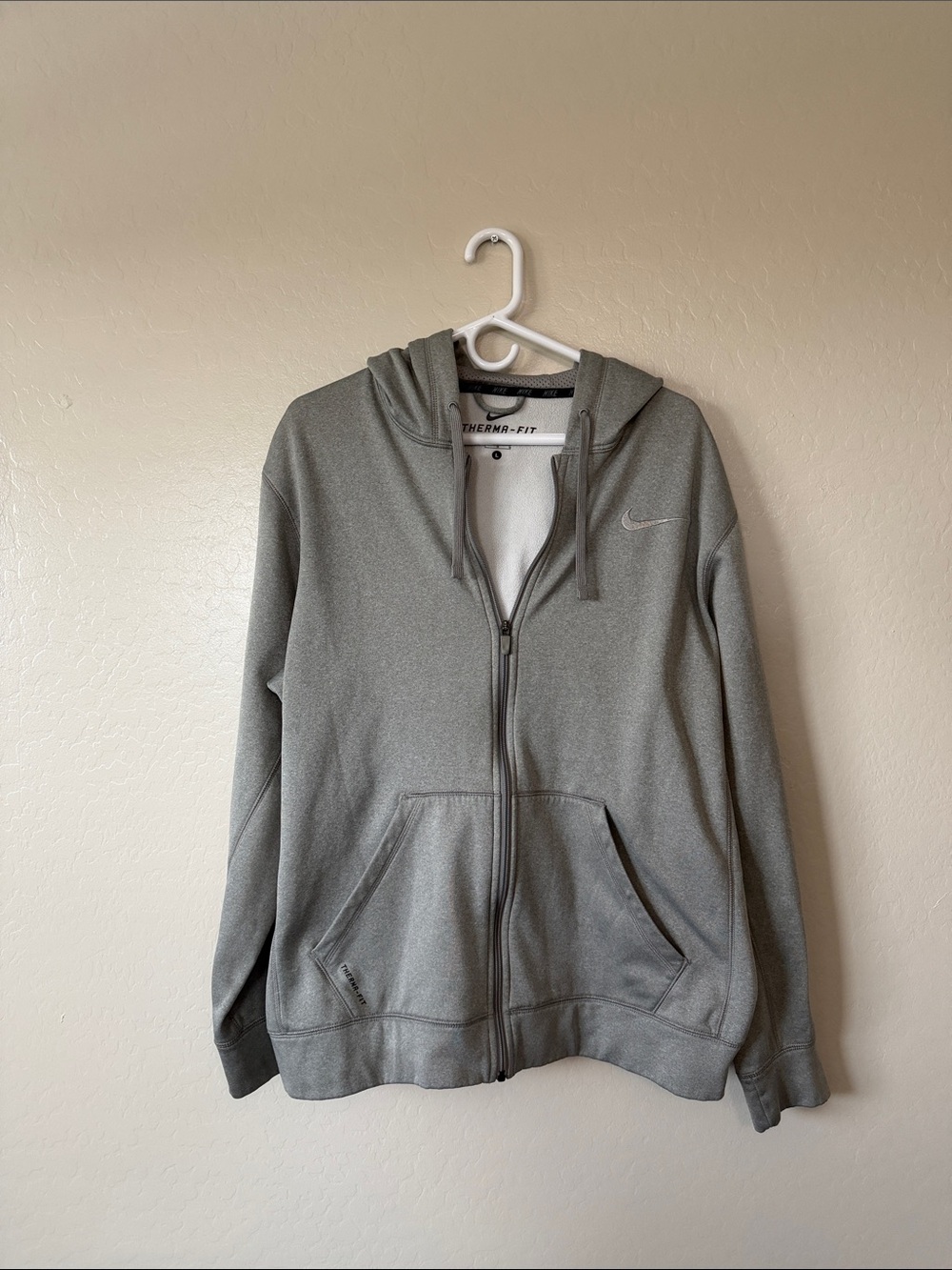 Nike Grey Full-Zip Therma-Fit Hoodie